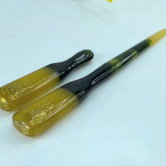 Japanese Celluloid Green transparent Koga Kanzashi Hair Ornament 13.9g GS613 main image 4